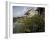 Houses Along the Louisiana Bayou are Seen-null-Framed Premium Photographic Print