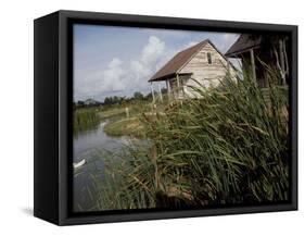 Houses Along the Louisiana Bayou are Seen-null-Framed Stretched Canvas