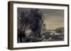 Houses among the Trees, 1902 (W/C on Paper)-Philip Wilson Steer-Framed Premium Giclee Print