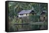 Houses and Boat, Sepik River, Papua New Guinea-Sybil Sassoon-Framed Stretched Canvas