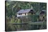 Houses and Boat, Sepik River, Papua New Guinea-Sybil Sassoon-Stretched Canvas