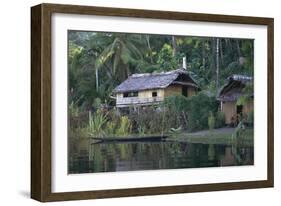 Houses and Boat, Sepik River, Papua New Guinea-Sybil Sassoon-Framed Photographic Print