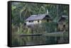 Houses and Boat, Sepik River, Papua New Guinea-Sybil Sassoon-Framed Stretched Canvas