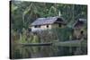 Houses and Boat, Sepik River, Papua New Guinea-Sybil Sassoon-Stretched Canvas