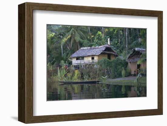 Houses and Boat, Sepik River, Papua New Guinea-Sybil Sassoon-Framed Photographic Print