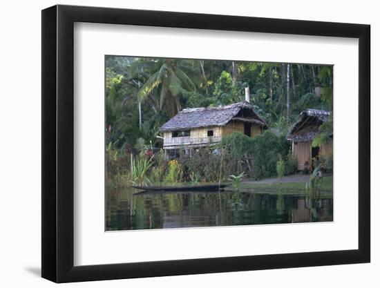 Houses and Boat, Sepik River, Papua New Guinea-Sybil Sassoon-Framed Photographic Print