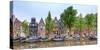 Houses and Boats Along the Herengracht Canal, Amsterdam, North Holland, Netherlands-null-Stretched Canvas