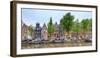 Houses and Boats Along the Herengracht Canal, Amsterdam, North Holland, Netherlands-null-Framed Photographic Print