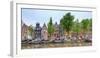 Houses and Boats Along the Herengracht Canal, Amsterdam, North Holland, Netherlands-null-Framed Photographic Print