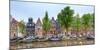 Houses and Boats Along the Herengracht Canal, Amsterdam, North Holland, Netherlands-null-Mounted Photographic Print