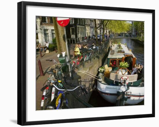 Houses and Bridge Along the Canal Belt, Amsterdam, Netherlands-Keren Su-Framed Photographic Print