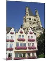 Houses and Church, Martinsviertel, Gross St. Martin, in Cologne, North Rhine Westphalia, Germany-Hans Peter Merten-Mounted Photographic Print