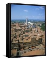 Houses and Churches on the Skyline of the Town of Siena, UNESCO World Heritage Site, Tuscany, Italy-null-Framed Stretched Canvas