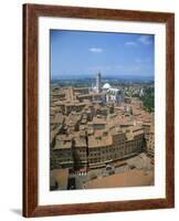 Houses and Churches on the Skyline of the Town of Siena, UNESCO World Heritage Site, Tuscany, Italy-null-Framed Photographic Print