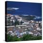 Houses and Coastline in the Town of Santa Cruz on the Island of Graciosa in the Azores, Portugal-David Lomax-Stretched Canvas