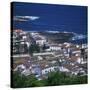 Houses and Coastline in the Town of Santa Cruz on the Island of Graciosa in the Azores, Portugal-David Lomax-Stretched Canvas