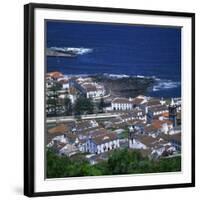 Houses and Coastline in the Town of Santa Cruz on the Island of Graciosa in the Azores, Portugal-David Lomax-Framed Photographic Print