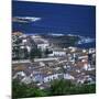 Houses and Coastline in the Town of Santa Cruz on the Island of Graciosa in the Azores, Portugal-David Lomax-Mounted Photographic Print