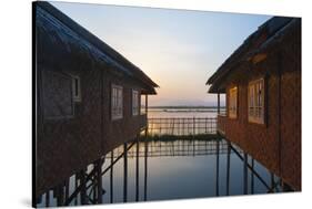 Houses and entire villages built on stilts on Inle Lake, Myanmar (Burma), Asia-Alex Treadway-Stretched Canvas