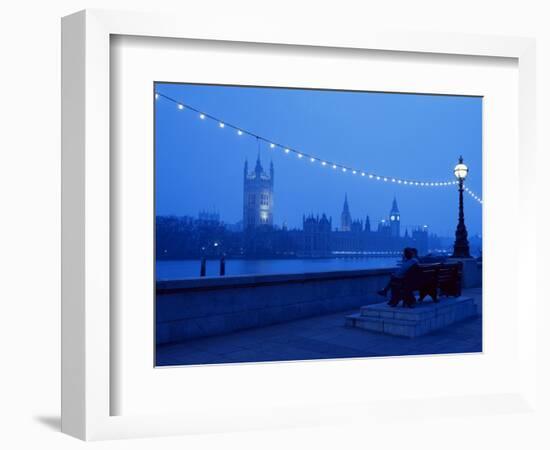 Houses and Parliament from Across the Thames, London, England, United Kingdom-Nick Wood-Framed Photographic Print