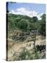 Houses and People Walking in Dry River Bed Caused by Erosion, Near Petionville, Haiti, West Indies-Lousie Murray-Stretched Canvas