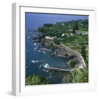 Houses and Rocky Coastline in the South of the Island of Sao Miguel in the Azores, Portugal-David Lomax-Framed Photographic Print