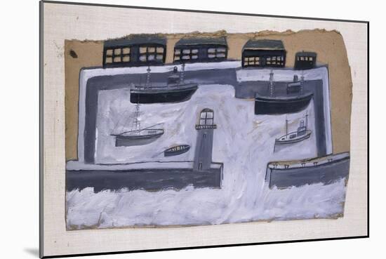 Houses and Ships-Alfred Wallis-Mounted Giclee Print