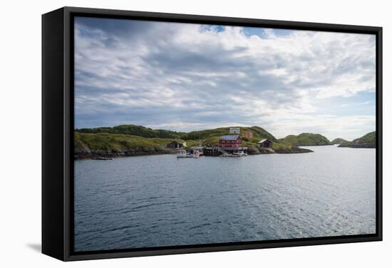 Houses and Small Harbor on Island in Northern Norway-Lamarinx-Framed Stretched Canvas