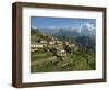 Houses and Terraced Fields at Gurung Village, Ghandrung, with Annapurna South, Himalayas, Nepal-Waltham Tony-Framed Photographic Print