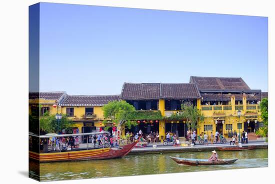 Houses and the river in the historic centre of Hoi An, UNESCO World Heritage Site, Quang Nam, Vietn-Alex Robinson-Stretched Canvas