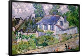 Houses at Auvers / Houses in Auvers. Date/Period: Auvers-sur-Oise, June 1890. Painting. Oil on c...-Vicent van Gogh-Framed Poster