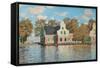 Houses At the Bank of the River Zaan-Claude Monet-Framed Stretched Canvas