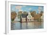 Houses At the Bank of the River Zaan-Claude Monet-Framed Giclee Print