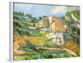 Houses At the Estaque-Paul Cézanne-Framed Art Print