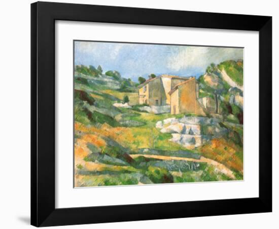 Houses At the Estaque-Paul Cézanne-Framed Art Print