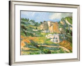 Houses At the Estaque-Paul Cézanne-Framed Art Print