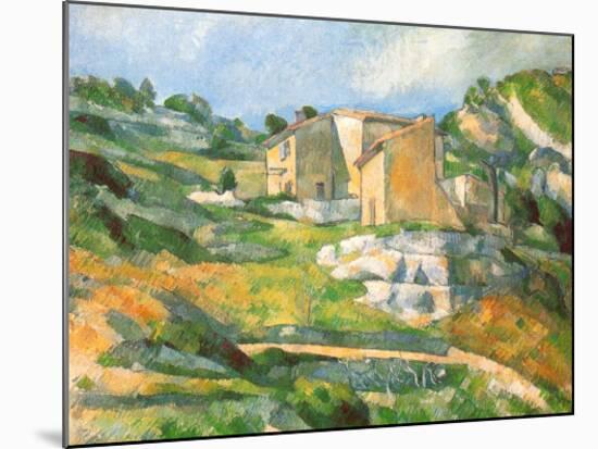 Houses At the Estaque-Paul Cézanne-Mounted Art Print