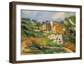 Houses at the Estaque-Paul Cézanne-Framed Art Print