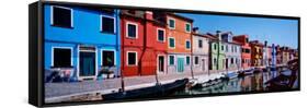 Houses at the Waterfront, Burano, Venetian Lagoon, Venice, Italy-null-Framed Stretched Canvas