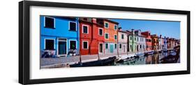 Houses at the Waterfront, Burano, Venetian Lagoon, Venice, Italy-null-Framed Premium Photographic Print