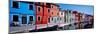 Houses at the Waterfront, Burano, Venetian Lagoon, Venice, Italy-null-Mounted Premium Photographic Print