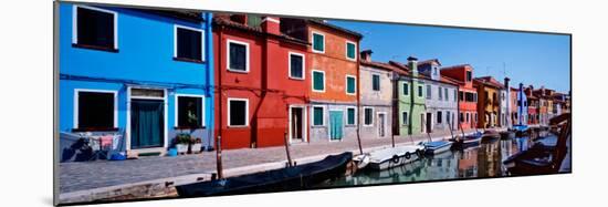 Houses at the Waterfront, Burano, Venetian Lagoon, Venice, Italy-null-Mounted Photographic Print