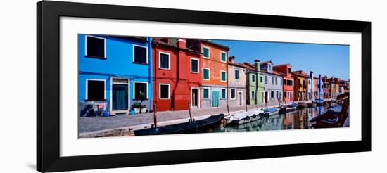 Houses at the Waterfront, Burano, Venetian Lagoon, Venice, Italy-null-Framed Photographic Print