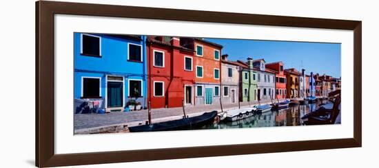 Houses at the Waterfront, Burano, Venetian Lagoon, Venice, Italy-null-Framed Photographic Print