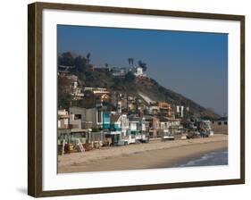 Houses at the Waterfront, Malibu, Los Angeles County, California, USA-null-Framed Photographic Print