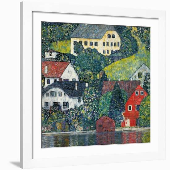 Houses at Unterach on the Attersee, C.1916-Gustav Klimt-Framed Giclee Print