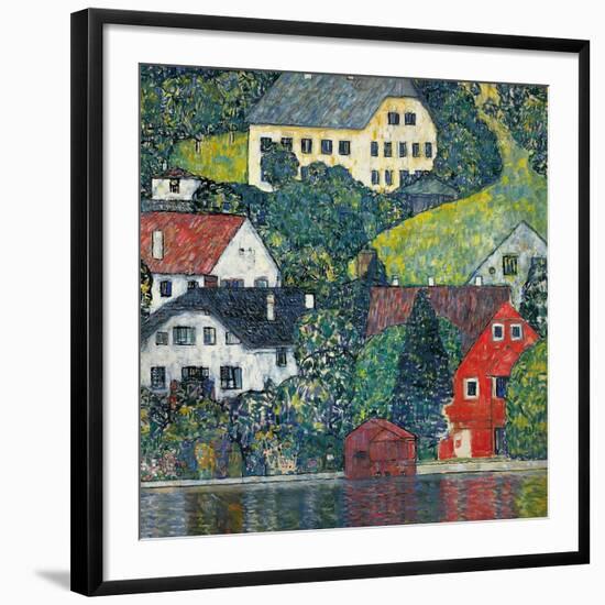 Houses at Unterach on the Attersee, C.1916-Gustav Klimt-Framed Giclee Print