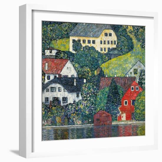 Houses at Unterach on the Attersee, C.1916-Gustav Klimt-Framed Giclee Print