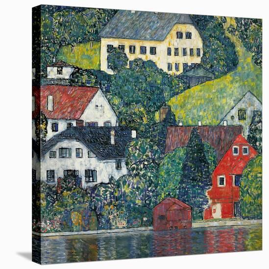 Houses at Unterach on the Attersee, C.1916-Gustav Klimt-Stretched Canvas