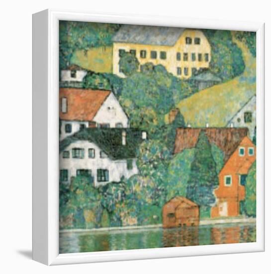 Houses at Unterach-Gustav Klimt-Framed Art Print